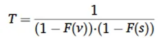Formula for joint probability of independent events F(v,s) = F(v)F(s).