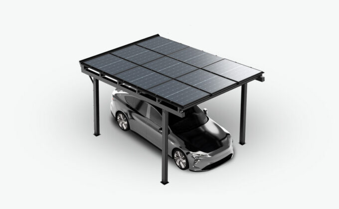 Einzelne Solar-Carportanlage – Installation