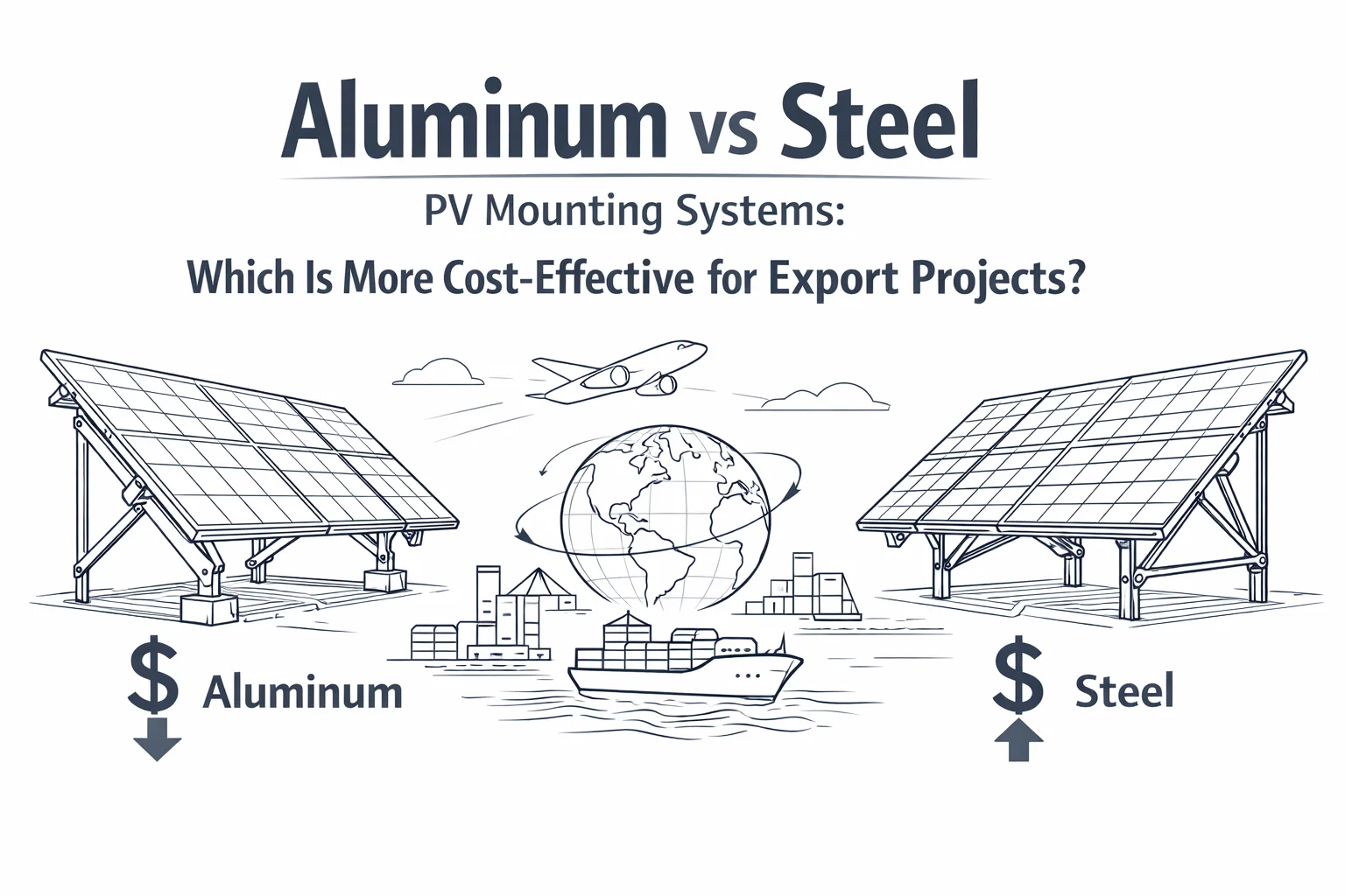Aluminium vs. Stahl PV Montagesysteme: Welches ist für Exportprojekte kostengünstiger?