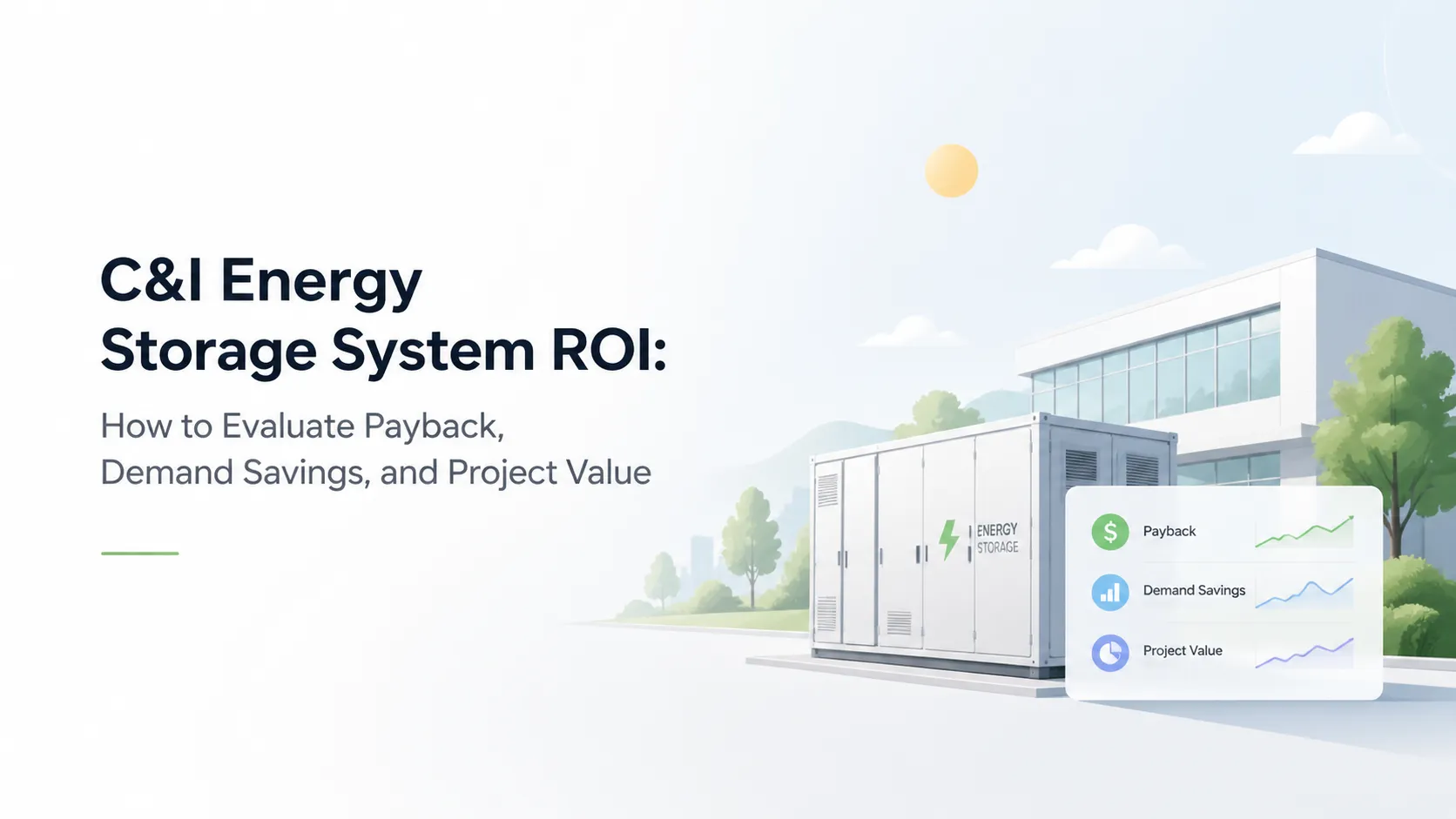ROI del sistema de almacenamiento de energía para C&I: Cómo evaluar la amortización, el ahorro de demanda y el valor del proyecto