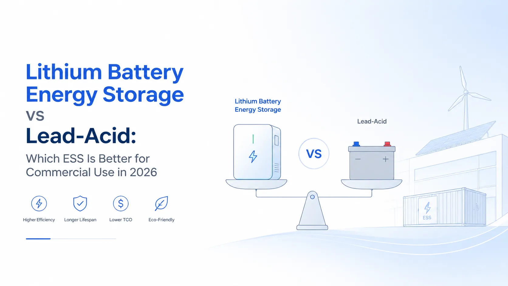 Lithiumbatterijen vs loodzuur: Welke ESS is beter voor commercieel gebruik in 2026?